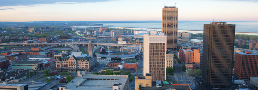 Aerial view of Downtown Buffalo
